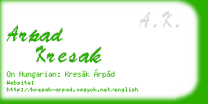 arpad kresak business card